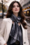 Natural Gazelle Patterned Cotton Satin Soft Shawl/ Gazelle Pattern Long Scarf/Soft Wild Collection