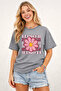 Flower Printed Cotton Relaxed Fit Round Neck Unisex T-Shirt