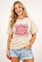 Flower Printed Cotton Relaxed Fit Round Neck Unisex T-Shirt
