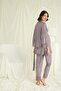 Women'S, Viscose, Gray, V-Neck, Lace, Maternity 3-Piece Pajama Set - 4