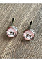 Vintage Bee Motif Printed Round Copper Earrings