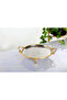 Stainless Steel Tray with Casted Edge Frame 25 cm Silver / Gold Detail - 3