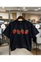 Unisex Strawberry Printed Oversize T-Shirt Printed Regular Fit 100% Cotton T-Shirt