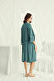 Women'S, Viscose, Green, Knee Length, Lace, Maternity Nightgown Set - 3