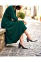 Matte Gray 5 cm Thick Heel Women's Stiletto Shoes - 4