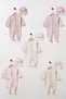 Baby %100 Cotton Bonneted 5-Piece Stylish Comfortable Footed Romper Newborn Hospital Discharge Baby Outfit 0-3 Months