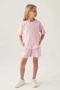 Girl's shorts set - powder pink
