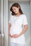 New Season Blue Shawl Collar Flounce Sleeve Summer Short Sleeve Special Design Maternity Dressing Gown Pajama Set - 4