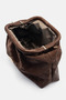 Women's Leather Clutch with Shoulder Strap, Brown Portfolio and Casual Knitted Texture Look Bag - 5