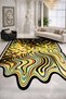 Sdt Yellow Tones Checkered Puzzle Wavy Patterned Woven Base Modern Decorative Carpet Sdt53 - 3