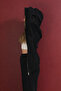 Women's Black Hooded Oversize Modal Fabric Soft Touch Zippered Cardigan - 2