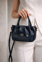 Women's Bag with Hand Strap and Adjustable Strap, Stylish Standard Size Navy Blue Stylish Women's Bag