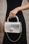 Stylish Design Silver Women's Handbag with Chain Detail, Special Women's Bag for Events and Daily Use
