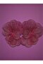 Large Size Burgundy Flower Metal Wire Embroidered Dangle Steel Earrings - 4