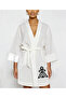 Muslin Kimono with Motifs on the Waist - 2