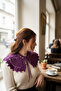 Purple Hand Knitted Crochet Retro Vintage Lace Model Collar - 2