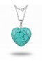 Women's Heart Cut Natural Stone Steel Necklace - 2