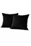 Black Throw Pillow Cover 45X45 cm Set of Two Decorative Pillow Covers Modern Sofa Throw Pillow - 2