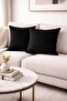 Black Throw Pillow Cover 45X45 cm Set of Two Decorative Pillow Covers Modern Sofa Throw Pillow