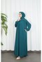 Stone Detailed Shawl Hijab Dress Emerald Hnt7077 - 3