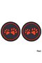 Silicone Auto Cup Coaster - Paw Cup Holder Red Paw Universal Pet 70mm Set of 2