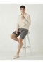 Men's Smoked 100% Cotton Linen Muslin Shorts with Back Pockets, Full Fit - 4