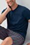 Men's Cotton Short Sleeve Button Collar Bermuda/Long Boxed 3-Piece Pajama Set - 6