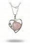 Women's Heart Figured Natural Stone Steel Necklace - 2
