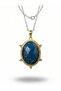 Women's Medallion Model Natural Stone Steel Necklace - 2