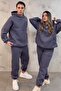 Unisex Oversize Basic Tracksuit Set with Hood Premium - 2