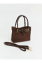 Brown suede look women's shoulder bag