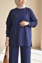Round Neck Double Set - Navy Blue