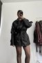New Season Women's Belted Leather Trench Coat