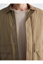 Brown Comfortable Fit Velvet Collar Men's Coat - 4