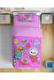 Cute Cat and Dog Patterned 3D Digital Printed Single Girl's Duvet Cover Set Sleeping Set