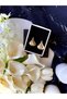 Gold Half Drop Shiny Studded Earrings - 3