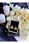 Gold Half Drop Shiny Studded Earrings - 2