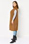 Women Turtle Neck Crochet Sweater, Brown - 4
