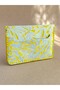 Genuine Leather Yellow Leopard Minimal Design Women's Snowy Wallet - 3