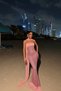 Powder Plunge Shawl Detail Sequined Maxi Strapless Long Dress Ate-4796 - 2
