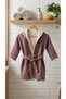 100% Organic Cotton 4-Layer Muslin Children's Bathrobe - Retro Ribbed Hooded Beach & Bath Robe - 7