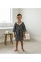 100% Organic Cotton 4-Layer Muslin Children's Bathrobe - Retro Ribbed Hooded Beach & Bath Robe