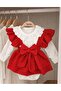 Premium Bowknot Red Waffle Suit with Yak Details