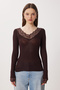 Lacy Transparent Knitted Blouse Lby0049 Brown - 6
