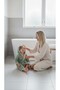 100% Organic Cotton 4-Layer Muslin Children's Bathrobe - Retro Ribbed Hooded Beach & Bath Robe