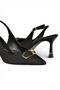 Y308203804 Black Fabric Thin Heeled Women's Shoes - 5