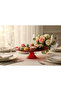 Natale Glass Cake Stand 21/28cm – Elegant Festive Serving Stand with Gold & Red - 2