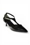 Y480569960 Black Rustic Mini Thin Heeled Pointed Toe Women's Shoes - 6