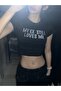 My Ex Still Loves Me Written Glitter Stone Crop Top - 2
