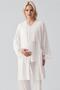Truvakar Sleeved, Lace and Buttoned, Flexible Viscose Maternity Dressing Gown Pajama Set - 7